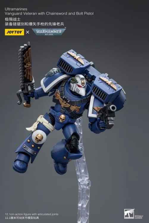 Ultramarines Vanguard Veteran with Chainsword and Bolt Pistol 1/18 Scale | Warhammer 40K | Joy Toy