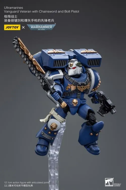 Ultramarines Vanguard Veteran with Chainsword and Bolt Pistol 1/18 Scale | Warhammer 40K | Joy Toy