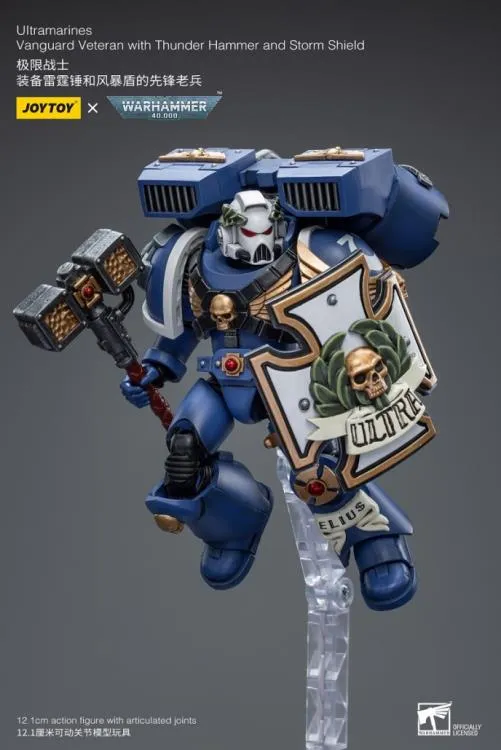 Ultramarines Vanguard Veteran with Thunder Hammer and Storm Shield 1/18 Scale | Warhammer 40K | Joy Toy