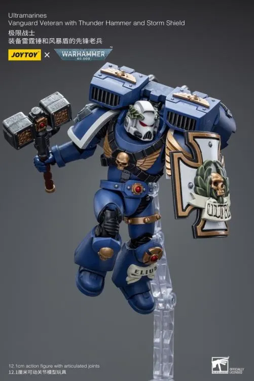 Ultramarines Vanguard Veteran with Thunder Hammer and Storm Shield 1/18 Scale | Warhammer 40K | Joy Toy