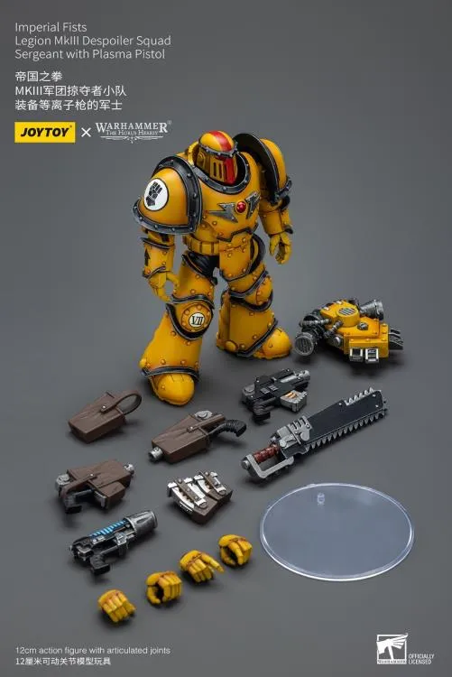 Imperial Fists Legion MkIII Despoiler Squad Sergeant with Plasma Pistol 1/18 Scale | Warhammer 40K: The Horus Heresy | Joy Toy