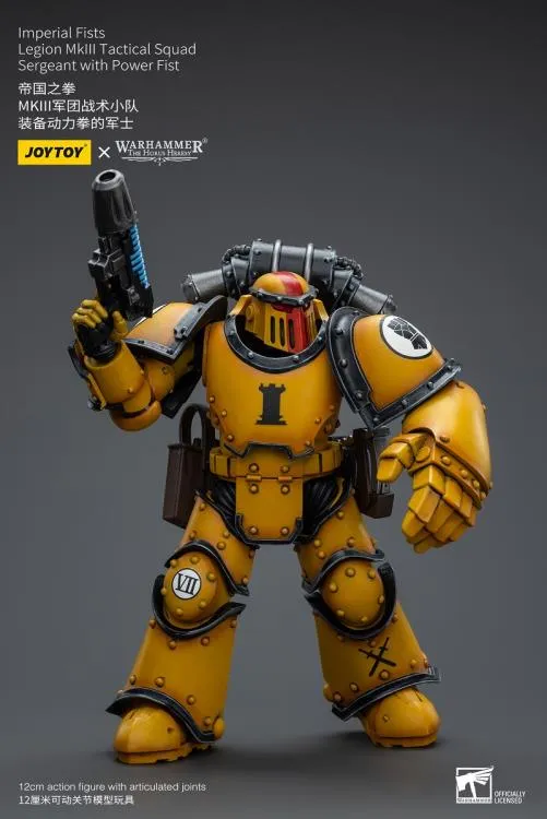 Imperial Fists Legion MkIII Tactical Squad Sergeant with Power Fist 1/18 Scale | Warhammer 40K: The Horus Heresy | Joy Toy