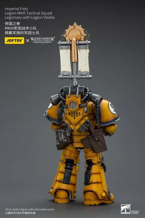 Imperial Fists Legion MkIII Tactical Squad Legionary with Legion Vexilla 1/18 Scale | Warhammer 40K: The Horus Heresy | Joy Toy