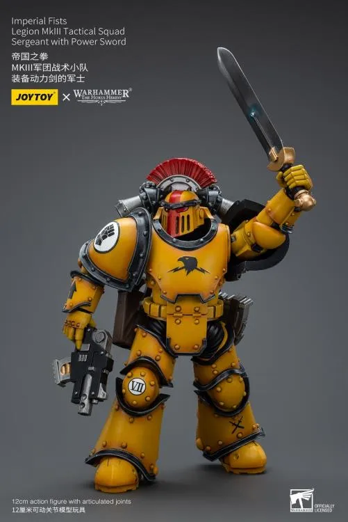 Imperial Fists Legion MkIII Tactical Squad Sergeant with Power Sword 1/18 Scale | Warhammer 40K: The Horus Heresy | Joy Toy