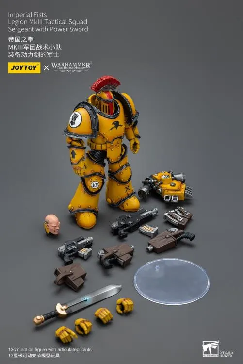 Imperial Fists Legion MkIII Tactical Squad Sergeant with Power Sword 1/18 Scale | Warhammer 40K: The Horus Heresy | Joy Toy