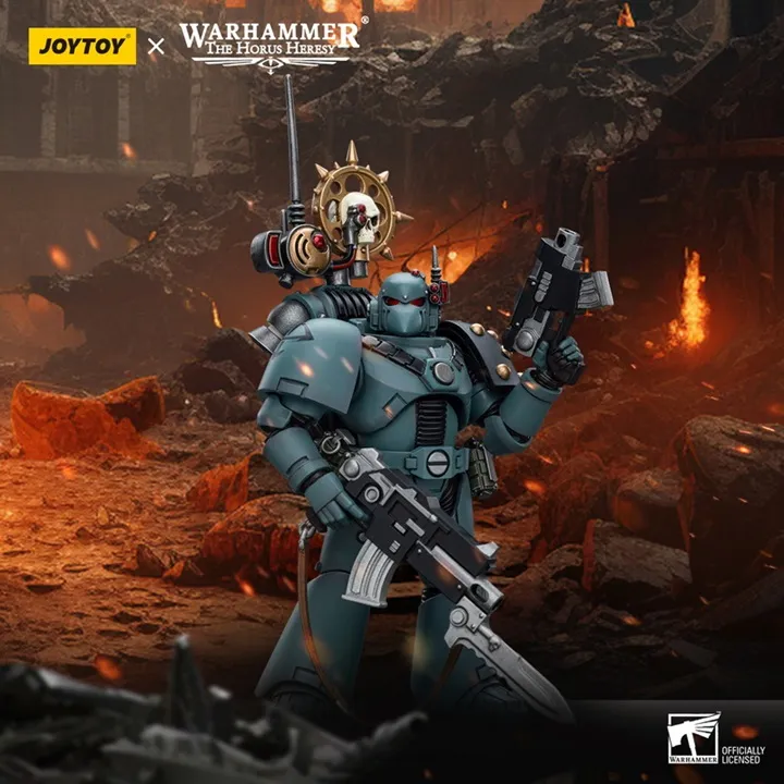Sons of Horus MKVI Tactical Squad Legionary with Nuncio Vox 1/18 Scale | Warhammer 40K: The Horus Heresy | Joy Toy