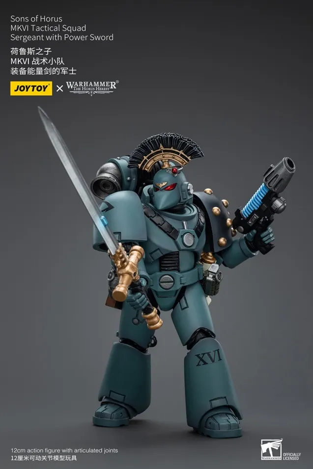 Sons of Horus MKVI Tactical Squad Sergeant with Power Sword 1/18 Scale | Warhammer 40K: The Horus Heresy | Joy Toy