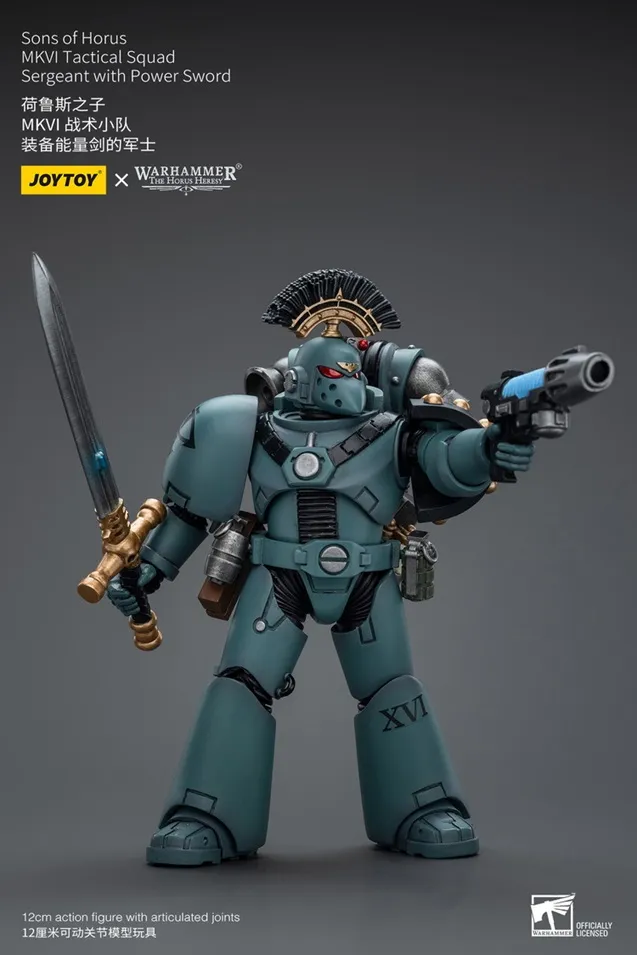 Sons of Horus MKVI Tactical Squad Sergeant with Power Sword 1/18 Scale | Warhammer 40K: The Horus Heresy | Joy Toy