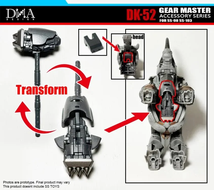 DK-52 Upgrade Kit for Transformers Studio Series 98 Cheetor and 103 Rhinox | Dna Design | Upgrade Kit