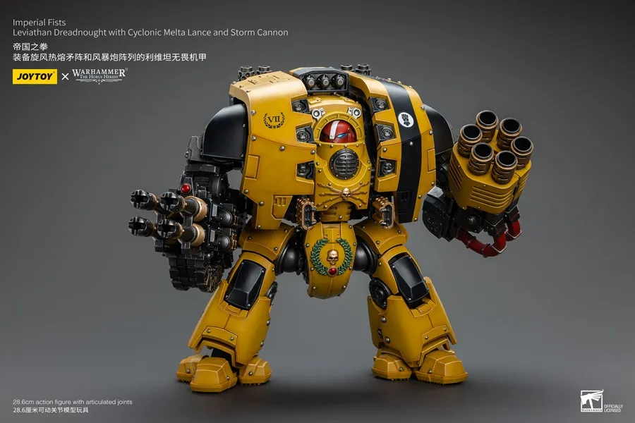 Imperial Fists Leviathan Dreadnought with Cyclonic Melta Lance and Storm Cannon 1/18 Scale | Warhammer 40K | Joy Toy