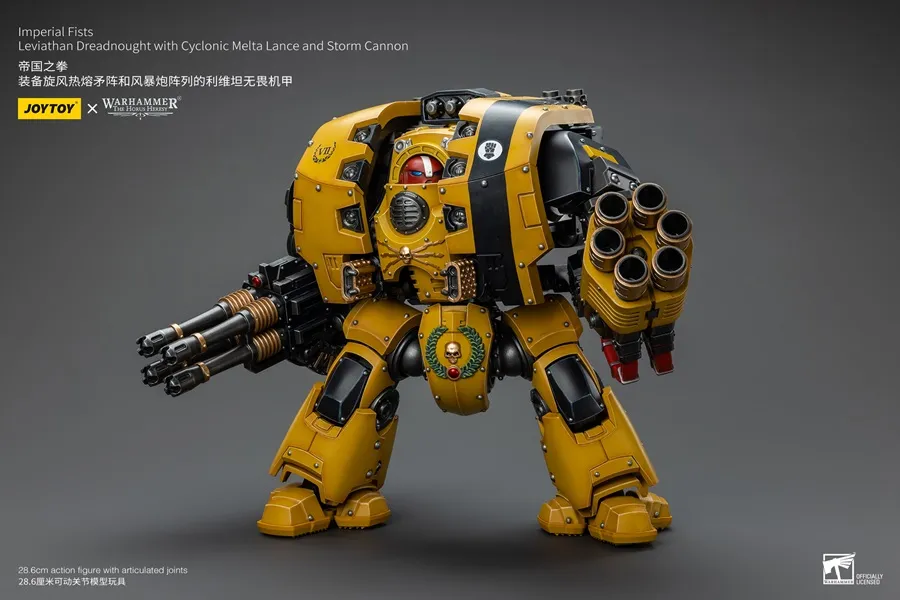 Imperial Fists Leviathan Dreadnought with Cyclonic Melta Lance and Storm Cannon 1/18 Scale | Warhammer 40K | Joy Toy