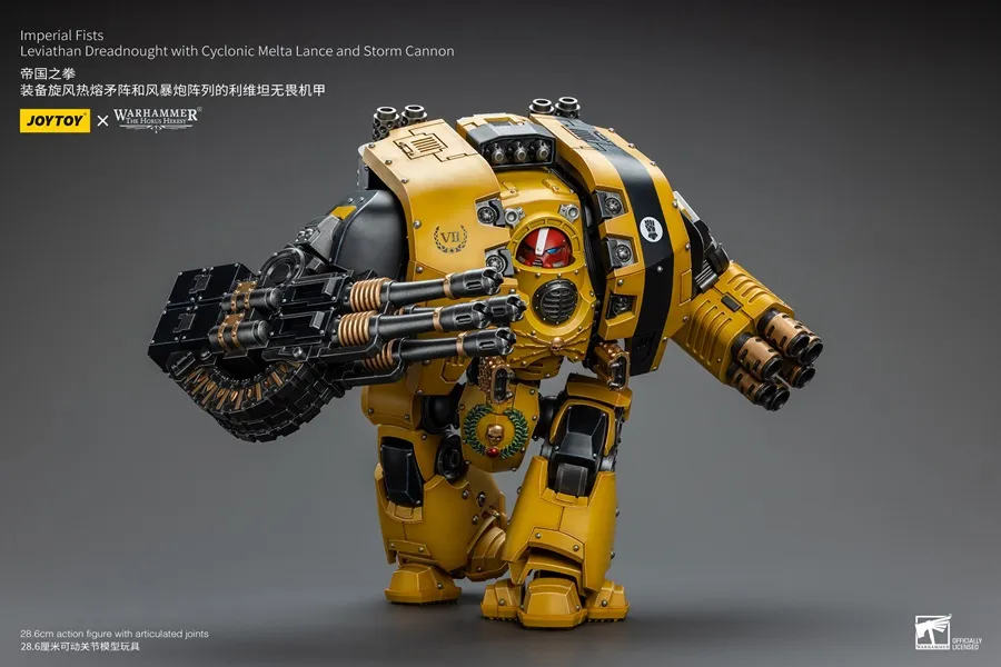 Imperial Fists Leviathan Dreadnought with Cyclonic Melta Lance and Storm Cannon 1/18 Scale | Warhammer 40K | Joy Toy