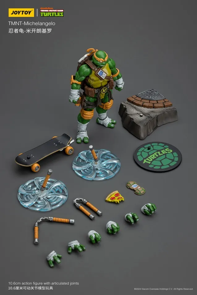 Michelangelo 1/18 Scale | Teenage Mutant Ninja Turtles | Joy Toy
