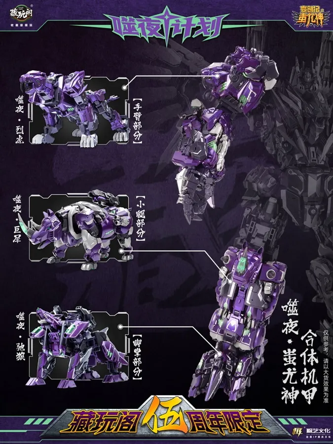 CT-Chiyou-01X-08X Thunderking 5th Anniversary Metallic Purple Version Set of 8 | CANG-TOYS