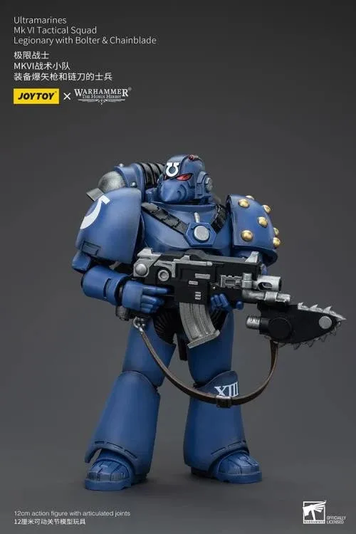 Ultramarines MKVI Tactical Squad Legionary with Bolter and Chainblade 1/18 Scale | Warhammer 40K: The Horus Heresy | Joy Toy
