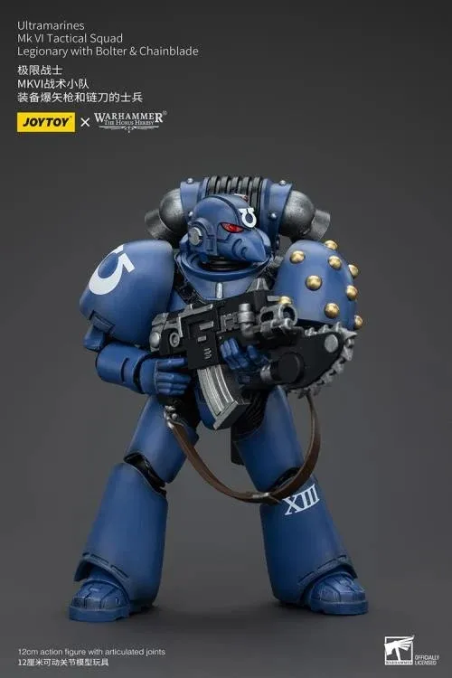 Ultramarines MKVI Tactical Squad Legionary with Bolter and Chainblade 1/18 Scale | Warhammer 40K: The Horus Heresy | Joy Toy