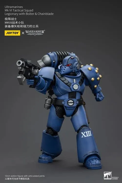 Ultramarines MKVI Tactical Squad Legionary with Bolter and Chainblade 1/18 Scale | Warhammer 40K: The Horus Heresy | Joy Toy