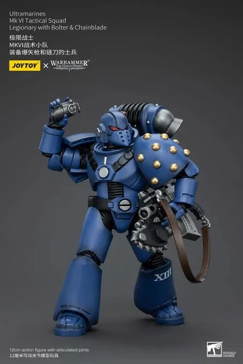 Ultramarines MKVI Tactical Squad Legionary with Bolter and Chainblade 1/18 Scale | Warhammer 40K: The Horus Heresy | Joy Toy