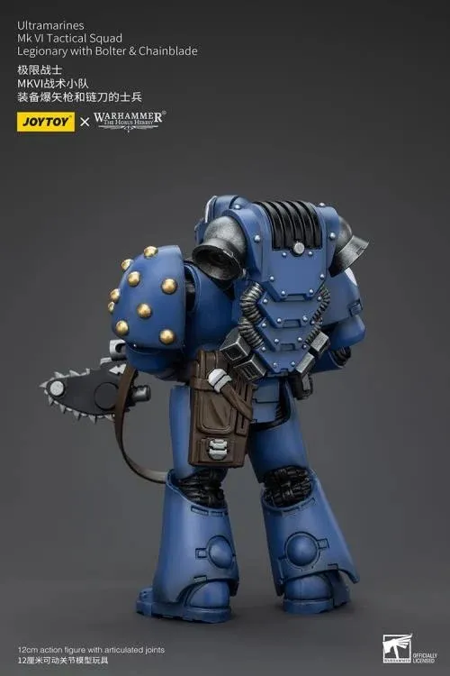 Ultramarines MKVI Tactical Squad Legionary with Bolter and Chainblade 1/18 Scale | Warhammer 40K: The Horus Heresy | Joy Toy