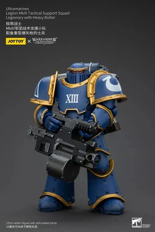 Ultramarines MKIII Legionaries Legionary with Heavy Bolter 1/18 Scale | Warhammer 40K: The Horus Heresy | Joy Toy