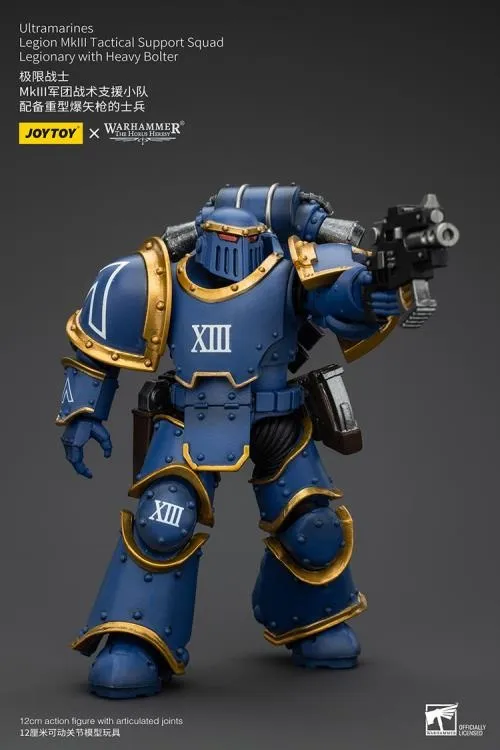 Ultramarines MKIII Legionaries Legionary with Heavy Bolter 1/18 Scale | Warhammer 40K: The Horus Heresy | Joy Toy
