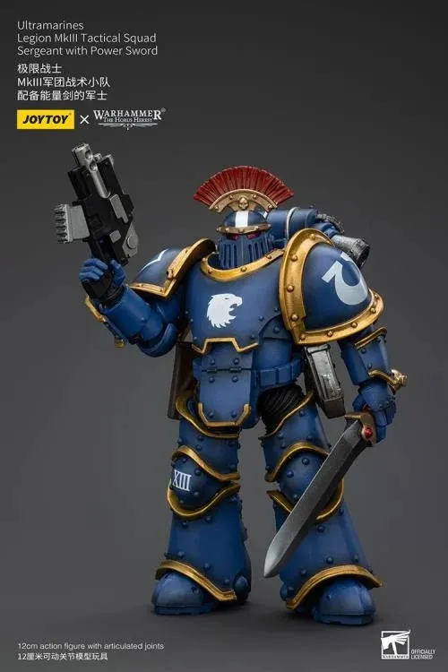 Ultramarines MKIII Legionaries Sergeant with Power Sword 1/18 Scale | Warhammer 40K: The Horus Heresy | Joy Toy