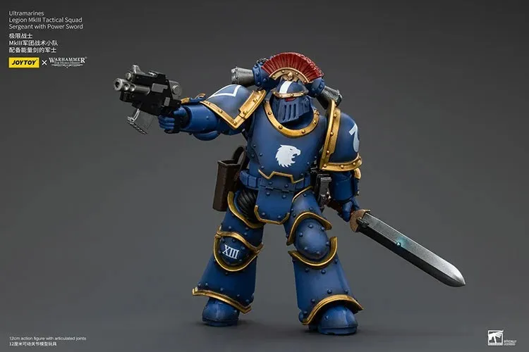 Ultramarines MKIII Legionaries Sergeant with Power Sword 1/18 Scale | Warhammer 40K: The Horus Heresy | Joy Toy