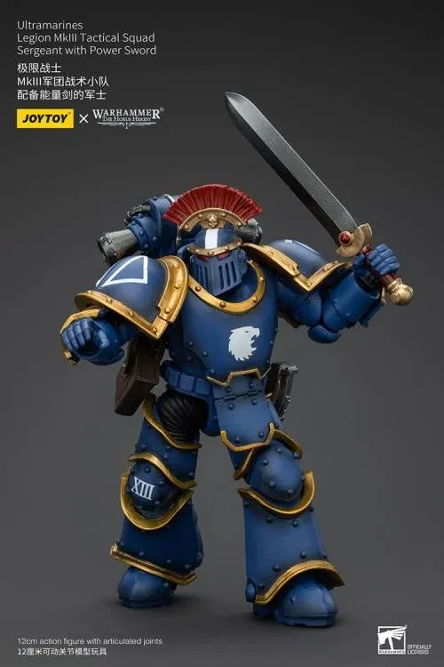 Ultramarines MKIII Legionaries Sergeant with Power Sword 1/18 Scale | Warhammer 40K: The Horus Heresy | Joy Toy
