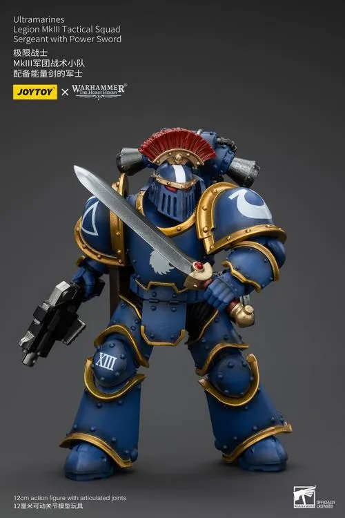 Ultramarines MKIII Legionaries Sergeant with Power Sword 1/18 Scale | Warhammer 40K: The Horus Heresy | Joy Toy