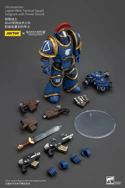 Ultramarines MKIII Legionaries Sergeant with Power Sword 1/18 Scale | Warhammer 40K: The Horus Heresy | Joy Toy