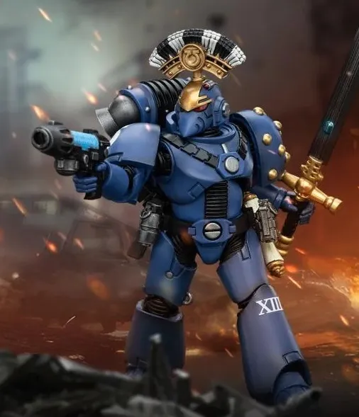 Ultramarines MKVI Tactical Squad Sergeant with Plasma Pistol and Power Sword 1/18 Scale | Warhammer 40K: The Horus Heresy | Joy Toy
