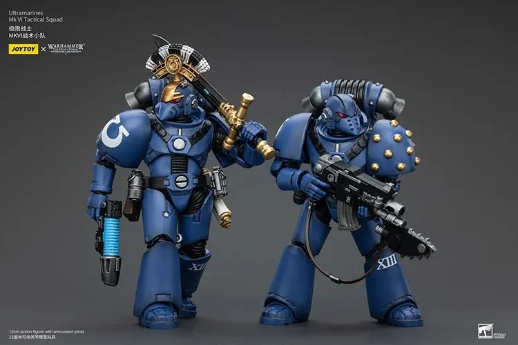 Ultramarines MKVI Tactical Squad Sergeant with Plasma Pistol and Power Sword 1/18 Scale | Warhammer 40K: The Horus Heresy | Joy Toy