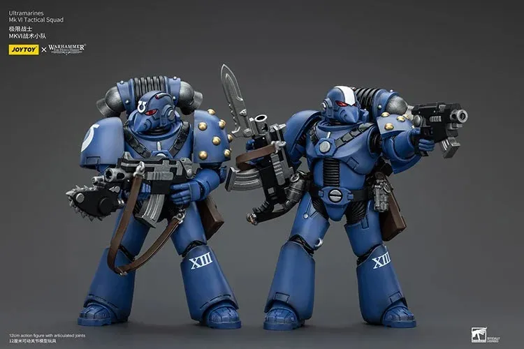 Ultramarines MKVI Tactical Squad Sergeant with Plasma Pistol and Power Sword 1/18 Scale | Warhammer 40K: The Horus Heresy | Joy Toy