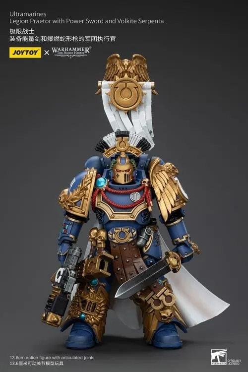 Ultramarines Legion Praetor with Power Sword and Volkite Serpenta 1/18 Scale | Warhammer 40K: The Horus Heresy | Joy Toy
