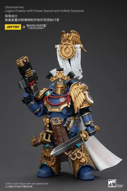 Ultramarines Legion Praetor with Power Sword and Volkite Serpenta 1/18 Scale | Warhammer 40K: The Horus Heresy | Joy Toy