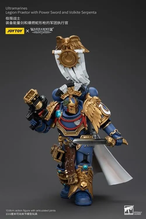 Ultramarines Legion Praetor with Power Sword and Volkite Serpenta 1/18 Scale | Warhammer 40K: The Horus Heresy | Joy Toy