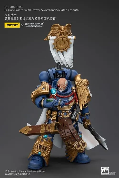 Ultramarines Legion Praetor with Power Sword and Volkite Serpenta 1/18 Scale | Warhammer 40K: The Horus Heresy | Joy Toy