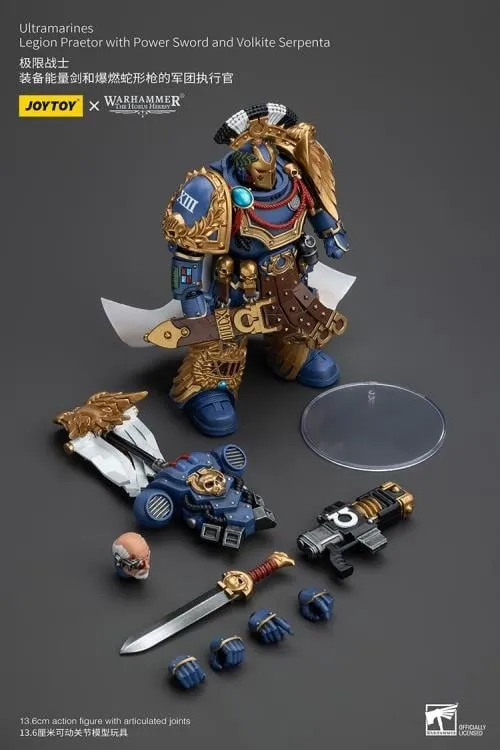 Ultramarines Legion Praetor with Power Sword and Volkite Serpenta 1/18 Scale | Warhammer 40K: The Horus Heresy | Joy Toy