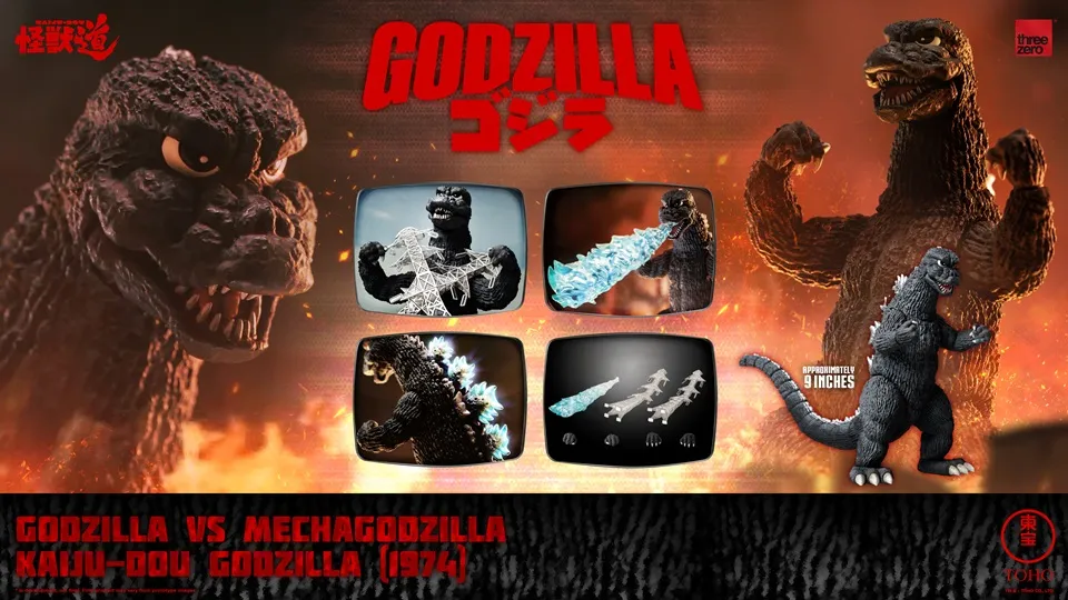 Godzilla KAIJU-DOU Collectible Figure | Godzilla Vs Mechagodzilla (1974) | threezero