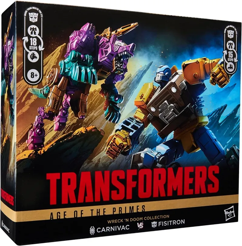 Fisitron and Carnivac Set of 2 Deluxe Class | Transformers: Age of the Primes Wreck 'n Doom Collection | Hasbro, Takara Tomy