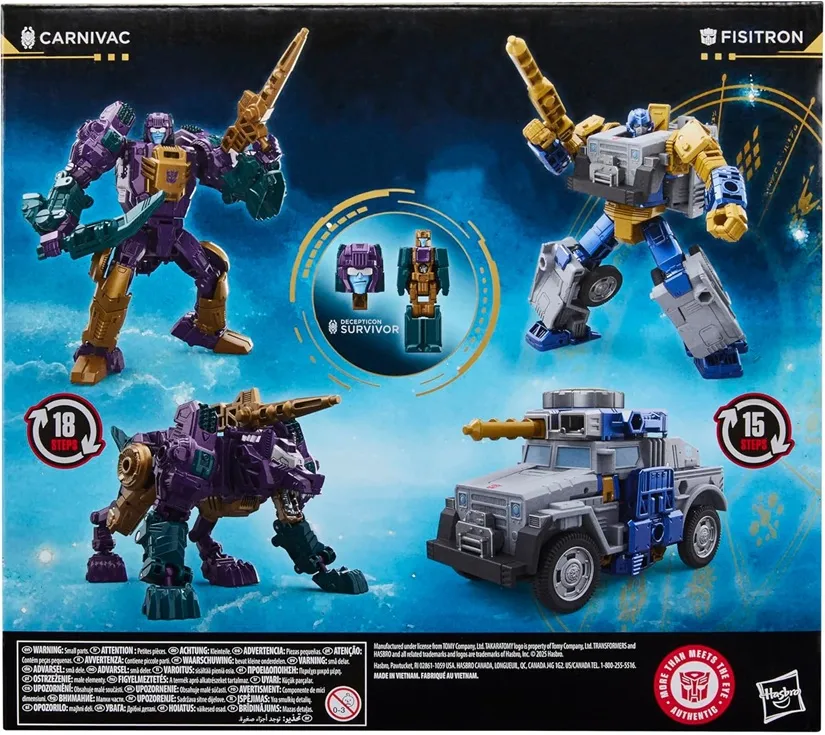 Fisitron and Carnivac Set of 2 Deluxe Class | Transformers: Age of the Primes Wreck 'n Doom Collection | Hasbro, Takara Tomy