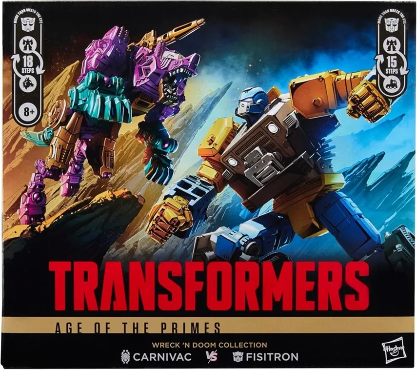 Fisitron and Carnivac Set of 2 Deluxe Class | Transformers: Age of the Primes Wreck 'n Doom Collection | Hasbro, Takara Tomy