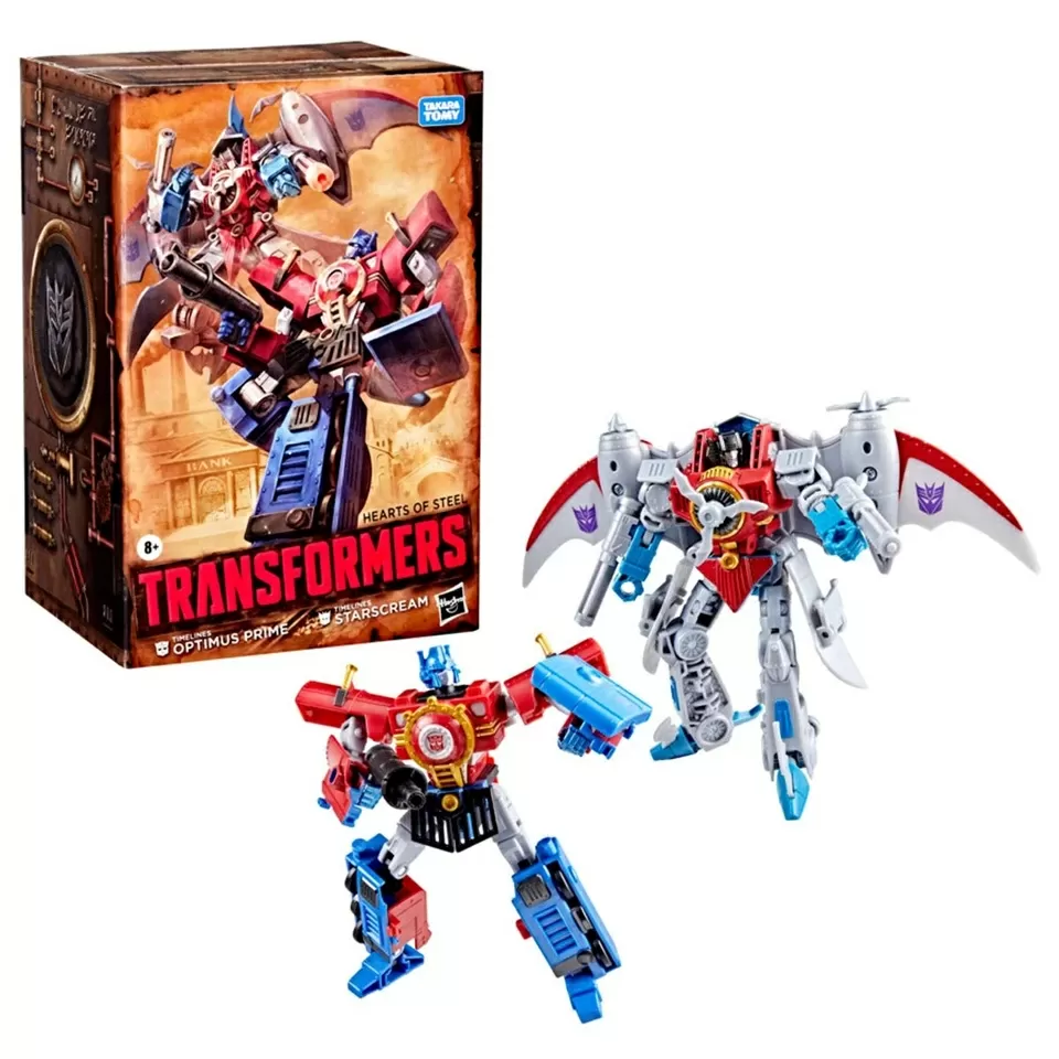 Optimus Prime and Starscream Set of 2 | Transformers Timelines Hearts of Steel | Hasbro, Takara Tomy