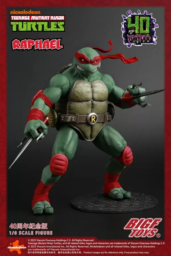 BIGF-002 Raphael 40th Anniversary Edition 1/6 Scale | Teenage Mutant Ninja Turtles | BigFToys