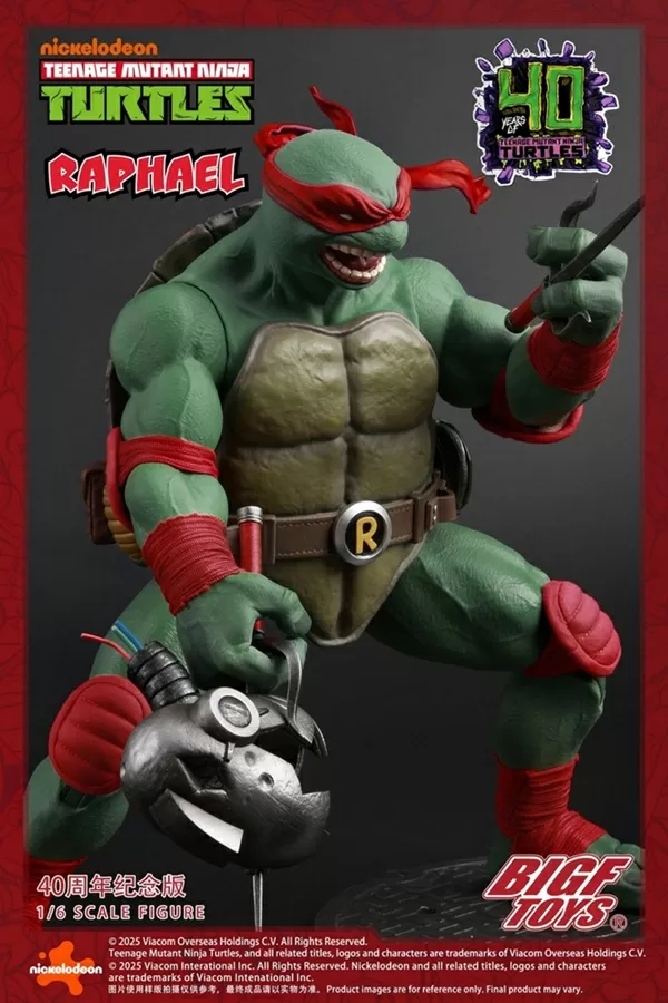 BIGF-002 Raphael 40th Anniversary Edition 1/6 Scale | Teenage Mutant Ninja Turtles | BigFToys