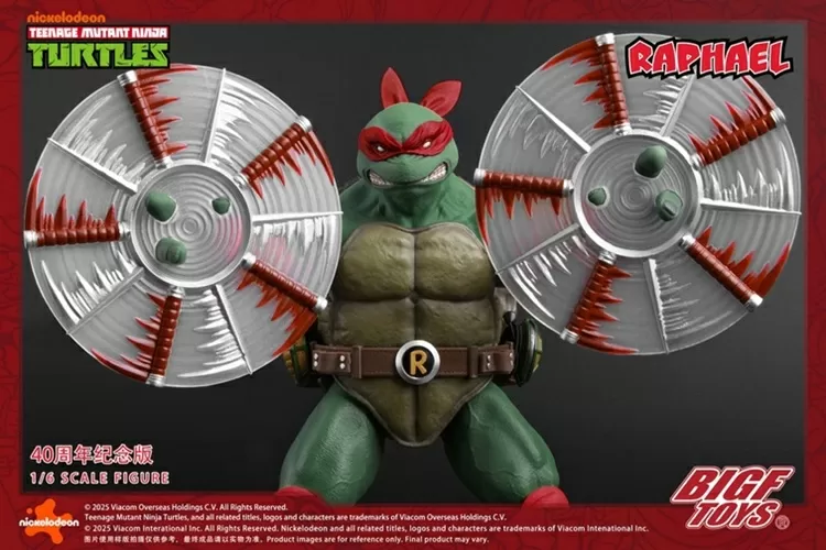 BIGF-002 Raphael 40th Anniversary Edition 1/6 Scale | Teenage Mutant Ninja Turtles | BigFToys