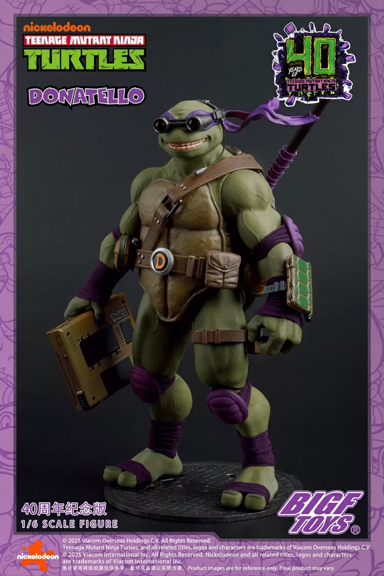 BIGF-003 Donatello 40th Anniversary Edition 1/6 Scale | Teenage Mutant Ninja Turtles | BigFToys