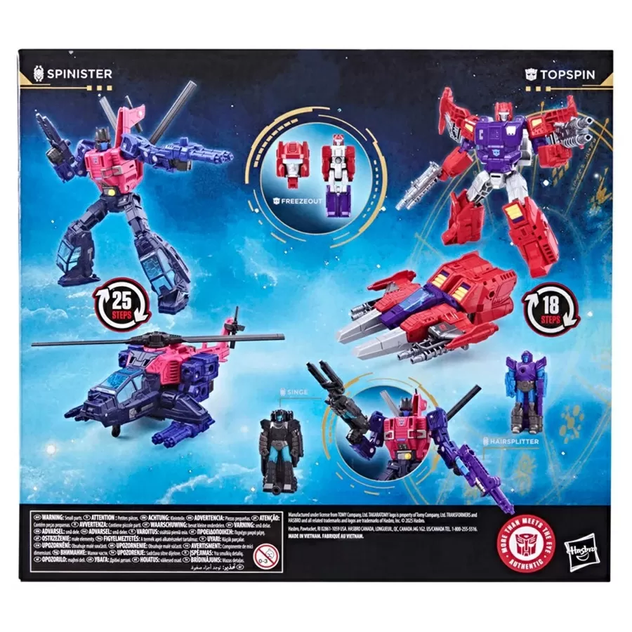 Topspin vs Spinister Set of 2 Deluxe Class | Transformers: Age of the Primes Wreck 'n Doom Collection | Hasbro, Takara Tomy