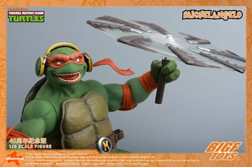 BIGF-004 Michelangelo 40th Anniversary Edition 1/6 Scale | Teenage Mutant Ninja Turtles | BigFToys