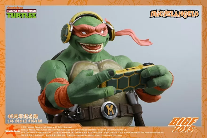 BIGF-004 Michelangelo 40th Anniversary Edition 1/6 Scale | Teenage Mutant Ninja Turtles | BigFToys